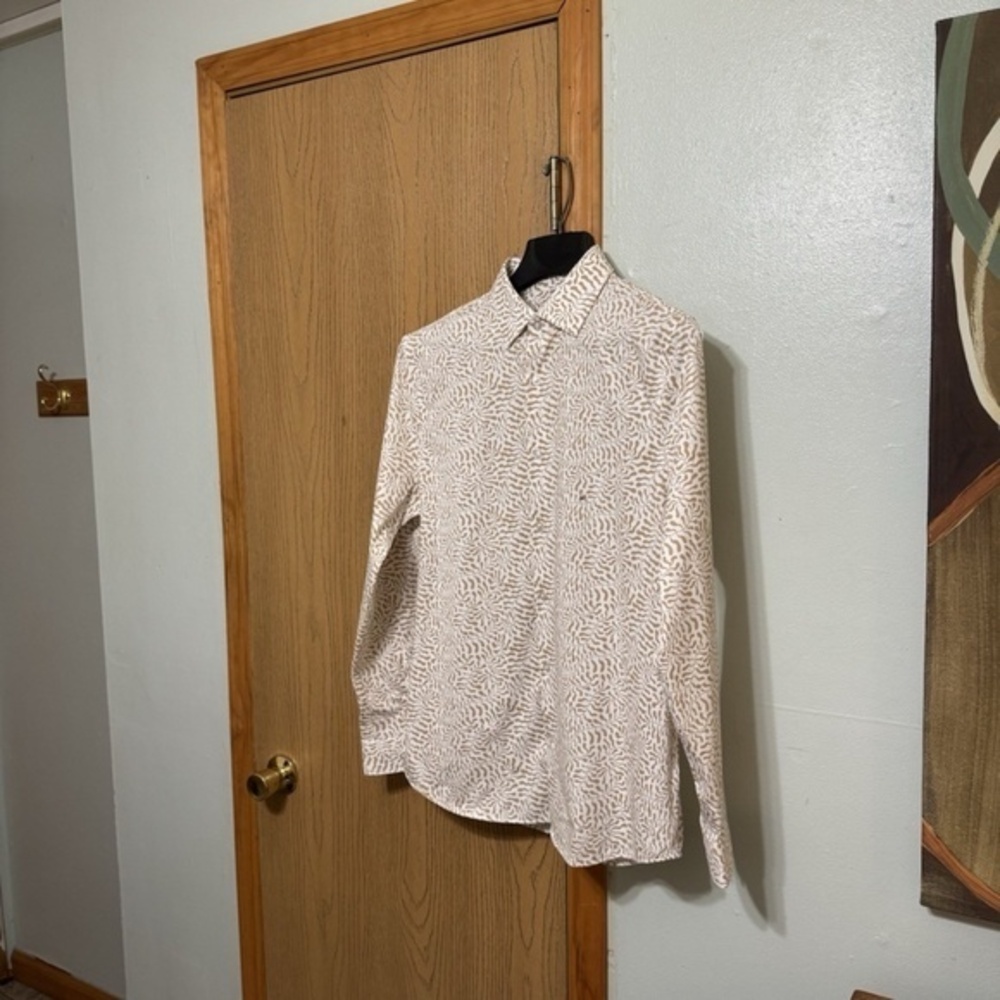 Express "Slim 1MX" NWOT Medium w/Abstract Vine Print Long Sleeve Dress Shirt